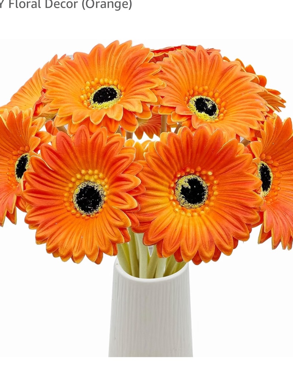 Artificial Gerbera Daisies Flowers Fake Daisy Real Touch(3 packs of 7 stems)